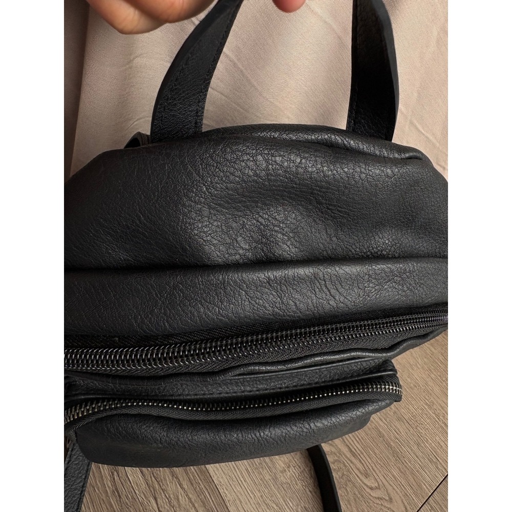 Universal Thread Black Pebbled Faux Leather Mini Backpack Dome Bag Adjustable - Picture 4 of 11